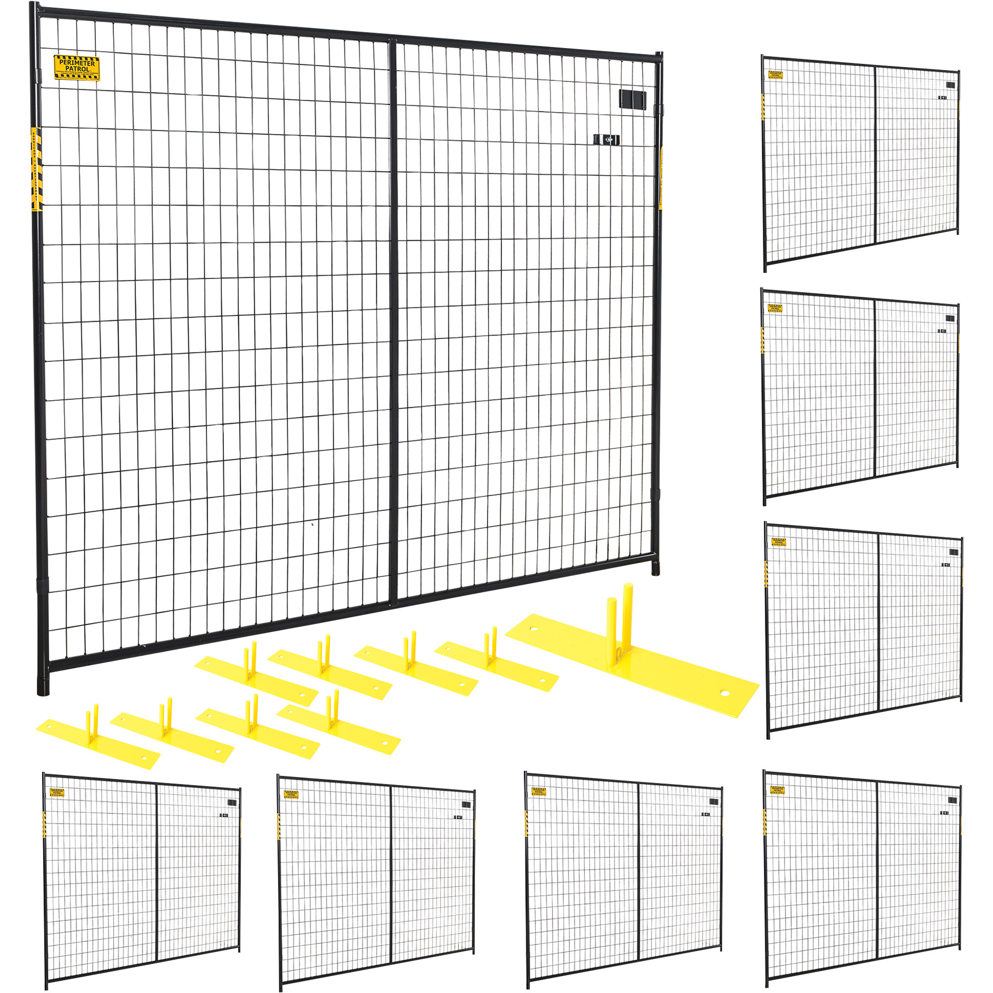Jewett-Cameron 8-Panel Perimeter Patrol Kit, Temporary Fencing Panels, Each 7 1/2ft. x 6ft., Model# RF 10005 - 8